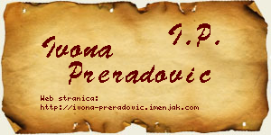 Ivona Preradović vizit kartica